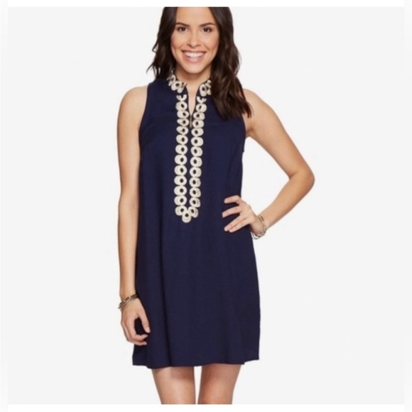 Lilly Pulitzer True Navy Jane Shift Cocktail Party Dress Size 4 - Picture 11 of 11